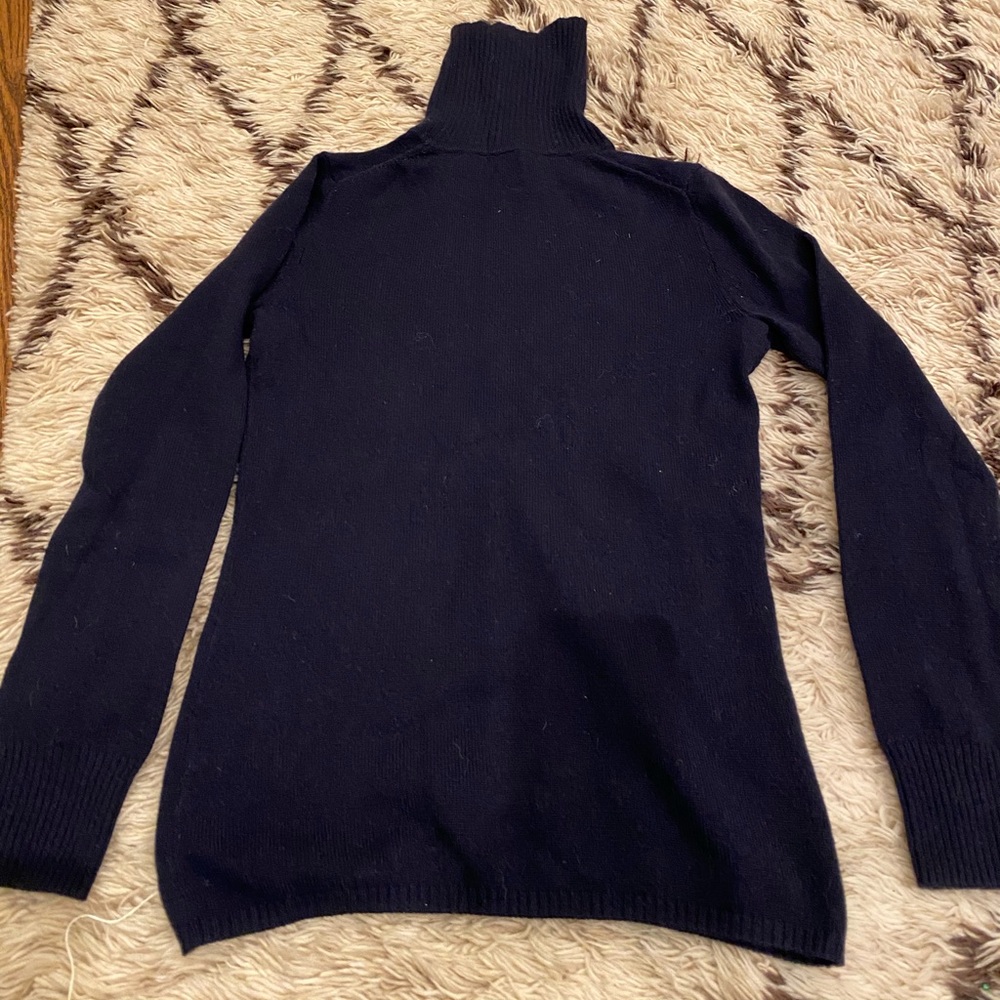 JCrew cashmere navy turtleneck sweater